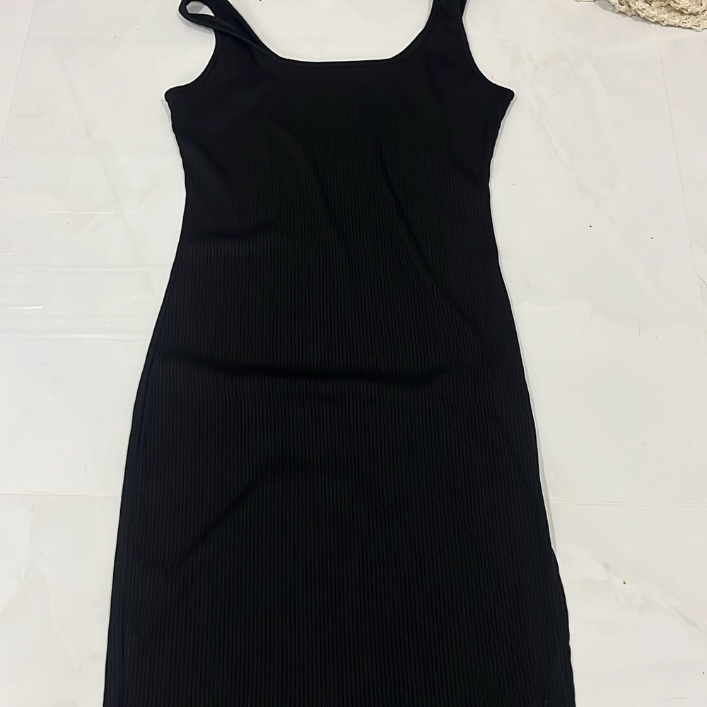 SHEIN Black Sleeveless Sheath Maxi Dress